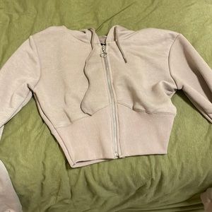 Brown zip up bustier hoodie. Size 6, fits like a 0.